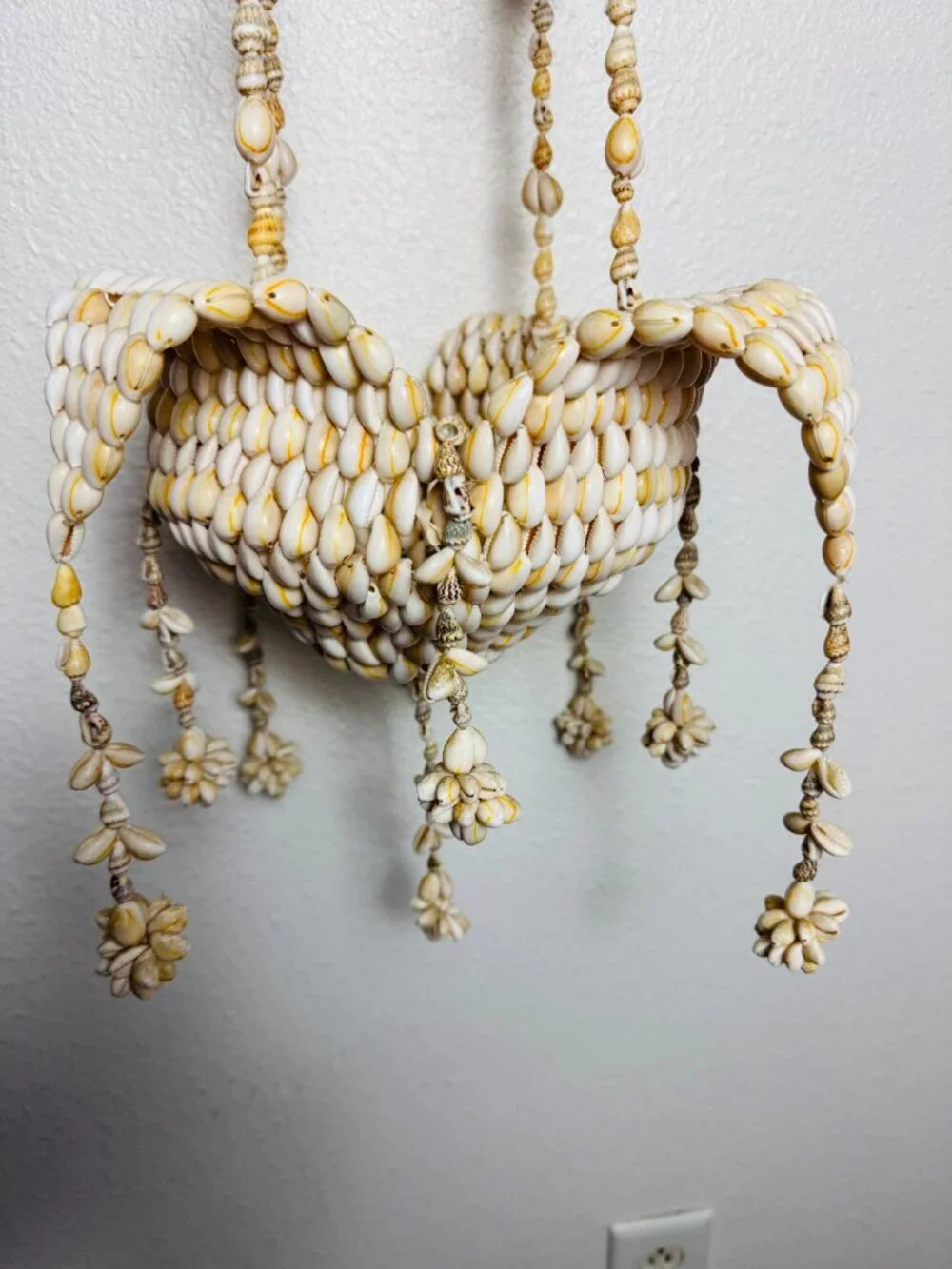 Vintage Seashell Cowrie Hanging Chandelie  2 Tiers 38